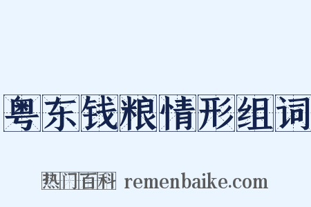 粤东钱粮情形组词是什么意思的图片